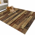 thumbnail image 1 of Outdoor Rug 5x7 ft Rustic Farmhouse Waterproof Outdoor Patio Rug Mat Non Slip Outside Area Rugs Carpet for RV,Camping,Porch,Deck,Pool,Balconybackyard,Brown Wood Textured, 1 of 9