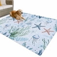 thumbnail image 1 of Outdoor Rug 5x7 ft Summer Ocean Waterproof Outdoor Patio Rug Mat Non Slip Outside Area Rugs Carpet for RV,Camping,Porch,Deck,Pool,Balconybackyard,Coastal Starfish Coral Jellyfish Aqua Blue, 1 of 9