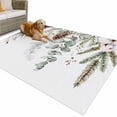 thumbnail image 1 of Outdoor Rug 5x7 ft Winter Christmas Botanical Waterproof Outdoor Patio Rug Mat Non Slip Outside Area Rugs Carpet for RV,Camping,Porch,Deck,Pool,Balconybackyard,Eucalyptus Leaf Pine Branch White, 1 of 9