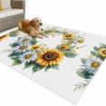 thumbnail image 1 of Outdoor Rug 5x7 ft Yellow Sunflower White Daisy Waterproof Outdoor Patio Rug Mat Non Slip Outside Area Rugs Carpet for RV,Camping,Porch,Deck,Pool,Balconybackyard,Watercolor Floral, 1 of 9
