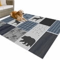 thumbnail image 1 of Outdoor Rug 5x8 ft Country Forest Bear Moose Waterproof Outdoor Patio Rug Mat Non Slip Outside Area Rugs Carpet for RV,Camping,Porch,Deck,Pool,Balconybackyard,Rustic Farmhouse Blue Black Plaid, 1 of 9