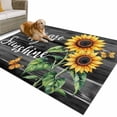 thumbnail image 1 of Outdoor Rug 5x8 ft Farmhouse Floral Sunflower Waterproof Outdoor Patio Rug Mat Non Slip Outside Area Rugs Carpet for RV,Camping,Porch,Deck,Pool,Balconybackyard,You Are My Sunshine Black, 1 of 9