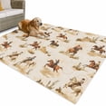 thumbnail image 1 of Outdoor Rug 5x8 ft Farmhouse Western Waterproof Outdoor Patio Rug Mat Non Slip Outside Area Rugs Carpet for RV,Camping,Porch,Deck,Pool,Balconybackyard,Cowboy Desert Horse Print Brown Beige, 1 of 9