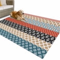 thumbnail image 1 of Outdoor Rug 5x8 ft Orange Teal Boho Waterproof Outdoor Patio Rug Mat Non Slip Outside Area Rugs Carpet for RV,Camping,Porch,Deck,Pool,Balconybackyard,Bohemian Geometric Pattern, 1 of 9