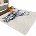 thumbnail image 1 of Outdoor Rug 5x8 ft Retro Watercolor Waterproof Outdoor Patio Rug Mat Non Slip Outside Area Rugs Carpet for RV,Camping,Porch,Deck,Pool,Balconybackyard,Elephant Ivory Texture Gray Brown, 1 of 9