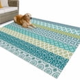 thumbnail image 1 of Outdoor Rug 5x8 ft Teal Blue Boho Waterproof Outdoor Patio Rug Mat Non Slip Outside Area Rugs Carpet for RV,Camping,Porch,Deck,Pool,Balconybackyard,Bohemian Geometric Pattern, 1 of 9