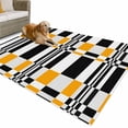 thumbnail image 1 of Outdoor Rug 5x8 ft Yellow Black Squares Waterproof Outdoor Patio Rug Mat Non Slip Outside Area Rugs Carpet for RV,Camping,Porch,Deck,Pool,Balconybackyard,Abstract Geometric Art, 1 of 9