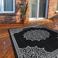 thumbnail image 1 of Outdoor Rug  6x9 Medallion Black White Modern Area Rugs For Indoor And Patios Kitchen Hallway Mats Washable Porch Deck Outside Carpet (medallion 6 X 9), 1 of 9
