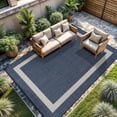thumbnail image 1 of Outdoor Rug 6x9  Modern Outside Rugs For Patios Porches Waterproof Durable Washable Non-shedding Easy-to-clean Indoor Area Carpet (6 X 9 Bordered - Blue/white), 1 of 9