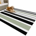thumbnail image 1 of Outdoor Rug 6x9 ft Abstract Striped Waterproof Outdoor Patio Rug Mat Non Slip Outside Area Rugs Carpet for RV,Camping,Porch,Deck,Pool,Balconybackyard,Sage Green Black White, 1 of 9