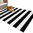 thumbnail image 1 of Outdoor Rug 6x9 ft Black and White Striped Pattern Waterproof Outdoor Patio Rug Mat Non Slip Outside Area Rugs Carpet for RV,Camping,Porch,Deck,Pool,Balconybackyard,Minimalist, 1 of 9