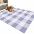 thumbnail image 1 of Outdoor Rug 6x9 ft Ombre Purple White Plaid Waterproof Outdoor Patio Rug Mat Non Slip Outside Area Rugs Carpet for RV,Camping,Porch,Deck,Pool,Balconybackyard,Checkerd Pattern, 1 of 9