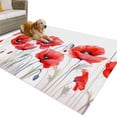 thumbnail image 1 of Outdoor Rug 6x9 ft Patriotic Memorial Day Waterproof Outdoor Patio Rug Mat Non Slip Outside Area Rugs Carpet for RV,Camping,Porch,Deck,Pool,Balconybackyard,Watercolor Vintage Poppies Flowers Red, 1 of 9