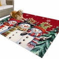 thumbnail image 1 of Outdoor Rug 6x9 ft Red Christmas Snowmen Waterproof Outdoor Patio Rug Mat Non Slip Outside Area Rugs Carpet for RV,Camping,Porch,Deck,Pool,Balconybackyard,Winter White Snowflakes, 1 of 9
