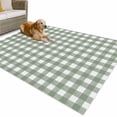thumbnail image 1 of Outdoor Rug 6x9 ft Rustic Checkered Plaid Waterproof Outdoor Patio Rug Mat Non Slip Outside Area Rugs Carpet for RV,Camping,Porch,Deck,Pool,Balconybackyard,Sage Green, 1 of 9