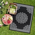 thumbnail image 1 of Outdoor Rug  8x10 Medallion Black White Modern Area Rugs For Indoor And Patios Kitchen Hallway Mats Washable Porch Deck Outside Carpet (medallion 8 X 10), 1 of 9