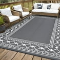 thumbnail image 1 of Outdoor Rug 8x10 Plastic Straw Rug Waterproof Patio Rug,Reversible Rug,Foldable Lightweight Outdoor Carpet with Storage Bag,4 Stakes,Outdoor Mat Reversible Camping Carpet Camping Mat for Deck,Garden, 1 of 8