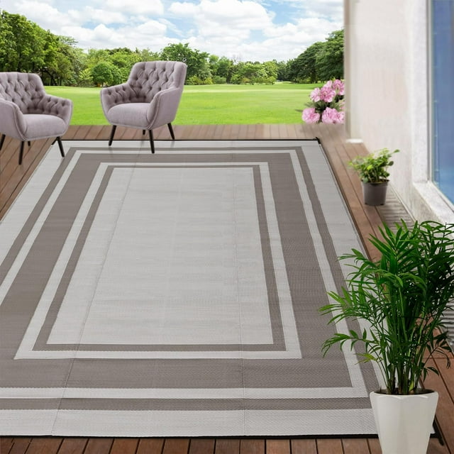 Outdoor Rug 8x10 Waterproof for Patios,Backyard,Porch,Deck,Balcony