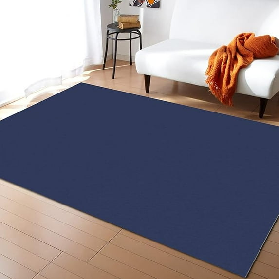 Outdoor Rug Area Rug For Bedroom Decor Living Room Decor Non-Shedding Boho Carpet Runner Rug Entryway Kitchen Rugs, Blue Solid Color Home Decor Bathroom Rugs 5 x 7ft