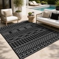 thumbnail image 1 of ZRSDIXK 5'×8' Boho Outdoor Rug Waterproof Patio Carpet Outdoor Area Rug Large Plastic Straw Mat for RV Camping Porch Deck Balcony, Black, 1 of 8