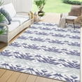 thumbnail image 1 of Outdoor Rug Carpet, 5x8 Ft Non Slip Washable Rug, Rustic Large Floor Mat, Modern Area Rug for Backyard Garden Picnic Beach Living Room Blue, 1 of 8