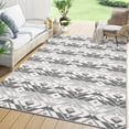 thumbnail image 1 of Outdoor Rug Carpet, 9x12 Ft Non Slip Washable Rug, Rustic Large Floor Mat, Modern Area Rug for Backyard Garden Picnic Beach Living Room Black, 1 of 8