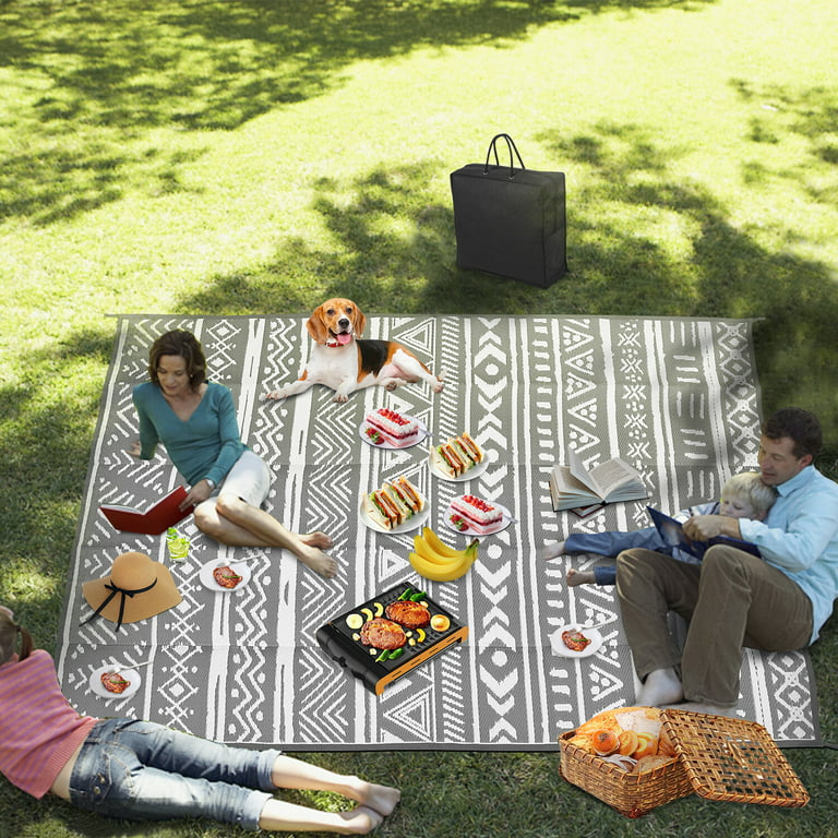 Outdoor Patio Rugs Waterproof, Reversible Plastic Straw Rug, Camping Mat  for Outdoor Decor, RV, Deck, Picnic, Camper, Balcony, Backyard