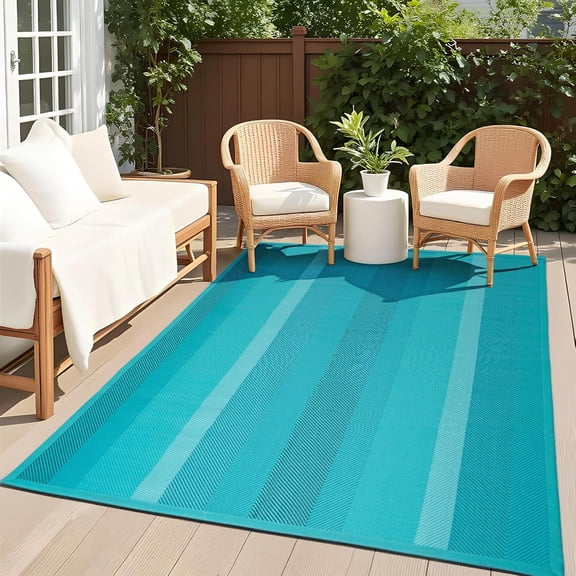 Outdoor Rug Carpet,Reversible Portable Plastic Straw Camping Rugs, 8' x 10' Waterproof Mat, Large Outdoor Area Rugs for Patio,RV, Picnic, Backyard, Deck, Balcony, Porch, Beach