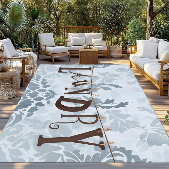 Outdoor Rug, Laundry Room Abstract Leaf Indoor Area Rug Outdoor Carpet RV Camping Rugs 3x5ft Sketch Leaves Art Outside Mat for Patio Picnic Porch Deck Balcony Backyard