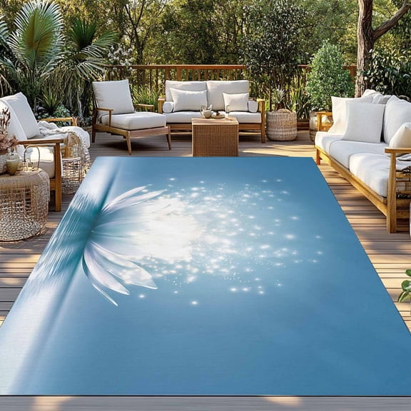 Outdoor Rug, Meditation Lotus Flower Indoor Area Rug Outdoor Carpet RV Camping Rugs 3x5ft Asian Zen Spiritual Outside Mat for Patio Picnic Porch Deck Balcony Backyard