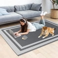 thumbnail image 1 of ,Outdoor Rug,Patio Rug,Reversible Portable Outdoor Plastic Straw Rug,Camping Rugs for Outside RV,Large Waterproof Area Rugs for Patio,Deck,Picnic,Porch,Balcony(4'x 6',White&Gray), 1 of 6