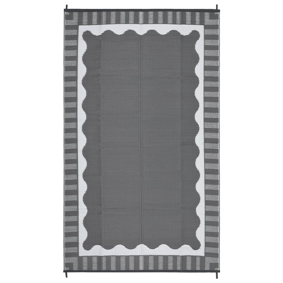 ] Outdoor Rug Patio Rug, Waterproof UV Resistant Lightweight Indoor Outdoor Area Rug, Non-Slip Flat Weave with Scalloped Border