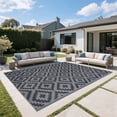thumbnail image 1 of Kzaei Waterproof Outdoor Rug, 6'x9' Reversible Plastic Camping Area Rugs, Black & Gray, 1 of 5
