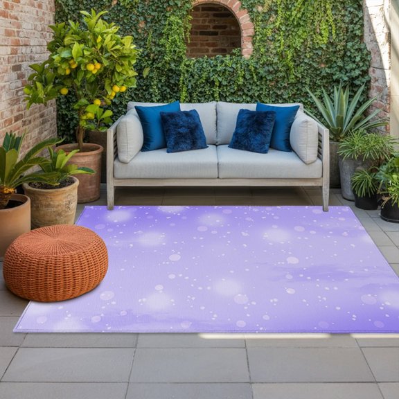Outdoor Rug, Purple Gradient Polka Dots Indoor Area Rug Outdoor Carpet RV Camping Rugs 4x6ft Minimalist Style Outside Mat for Patio Picnic Porch Deck Balcony Backyard