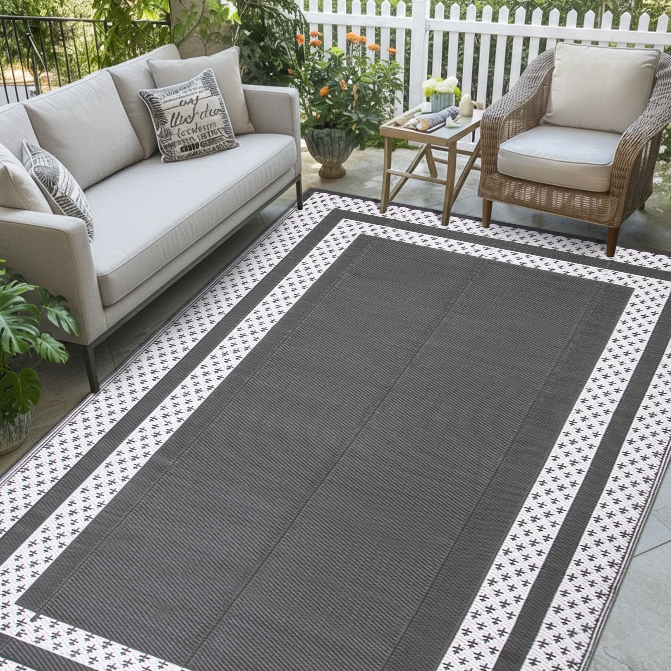 Travel Rug Kzaei Waterproof Outdoor Rug, 4'x6', Reversible Plastic Camping Decor ...
