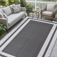 thumbnail image 1 of Kzaei Waterproof Outdoor Rug, 4'x6' Reversible Plastic Camping Area Rugs Decor, Gray & White, 1 of 11