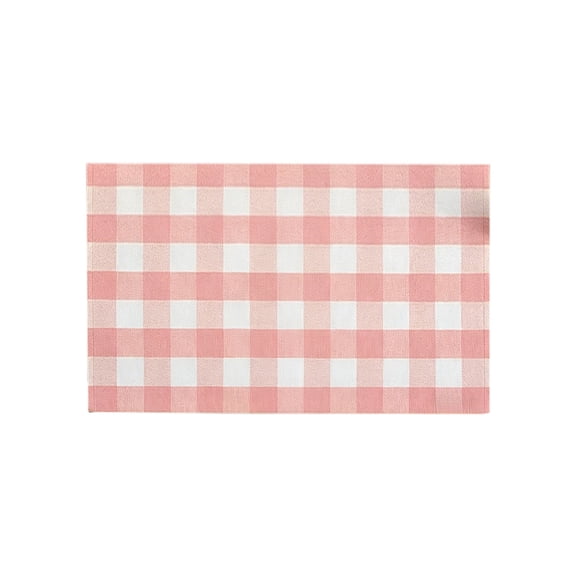 Outdoor Rug, Spring Summer Checkered Porch Mat Farmhouse Washable Front Door Mats Outdoor for Welcome,Bedroom,Entryway Pink