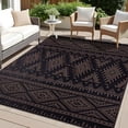 thumbnail image 1 of Outdoor Rug Waterproof 8x10 ft, Reversible Outdoor Plastic Straw Rug, Boho Patio Rug, Indoor Outdoor Carpet, RV Mat Outside for Patio, Camp, Picnic, Balcony, Deck, Backyard,Black & Brown, 1 of 12