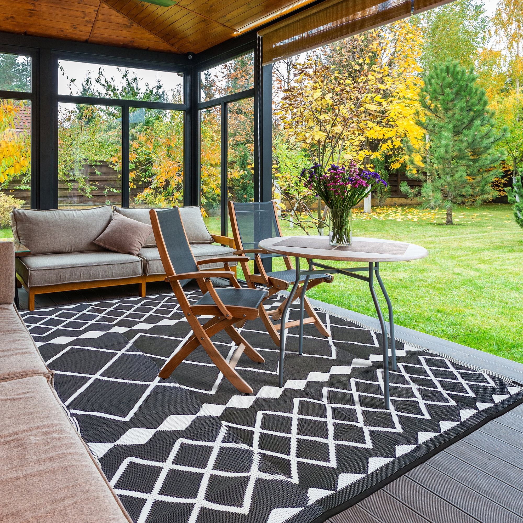 Outdoor Rugs 8x10 for Patios Clearance,Waterproof Mats for Camping