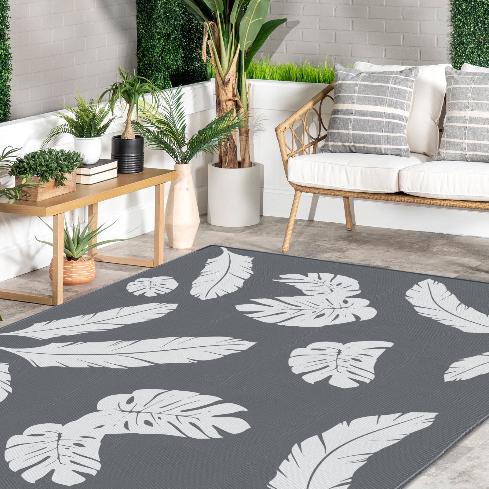 Outdoor Rugs 8x10 Waterproof Indoor Outdoors Camping Area Rug for Patio ...