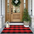 thumbnail image 1 of iOhouze Outdoor Rugs 2.3x3.6 Black and Red Checked Rug Christmas Door Mat Washable Layered Front Door Mat for Porch Entryway Farmhouse, 1 of 7