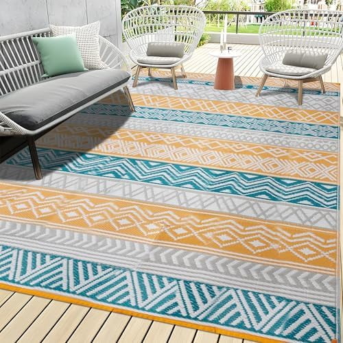 Outdoor Rugs, Outdoor Plastic Straw Rug, Reversible Waterproof Carpet ...