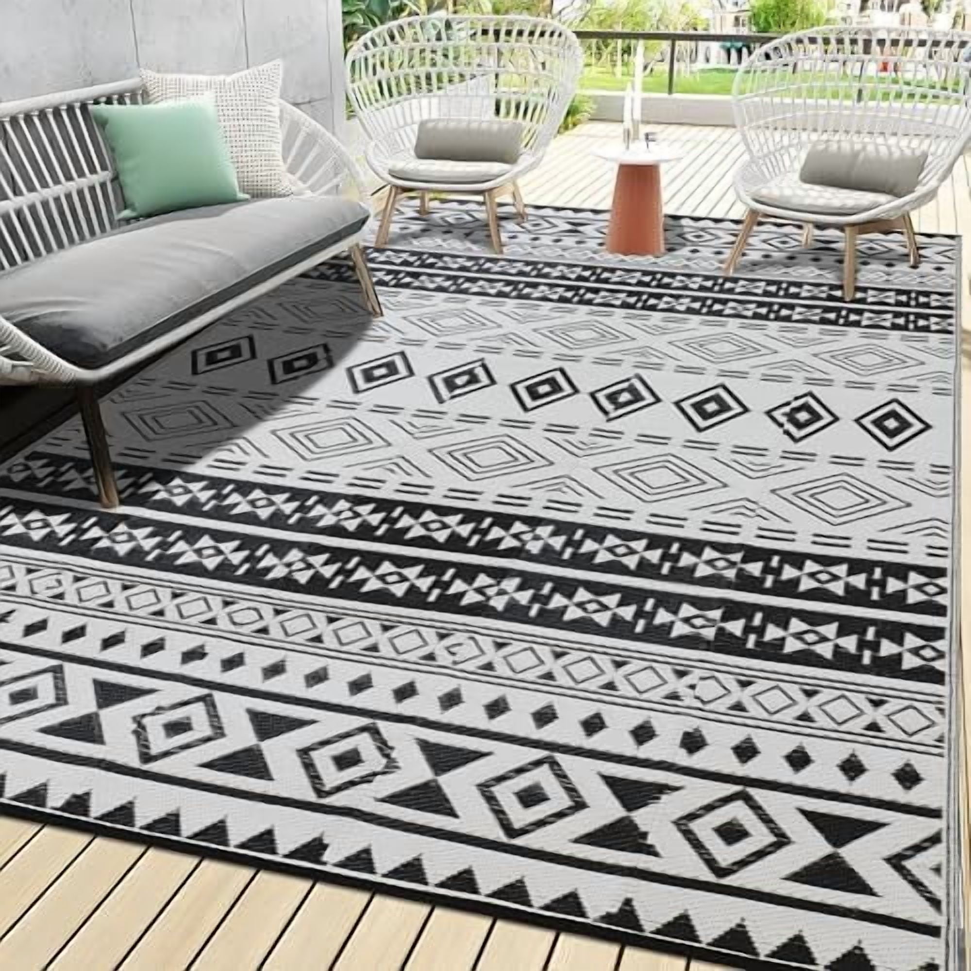 Outdoor Rugs, Outdoor Plastic Straw Rug, Reversible Waterproof Carpet ...