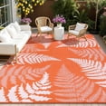 thumbnail image 1 of 6'x9' Outdoor Rugs for Patio, Yamaziot Tropical Patio Rug Waterproof RV Mats, Plastic Camping Rug for Porch Balcony Beach Blanket, Orange, 1 of 8