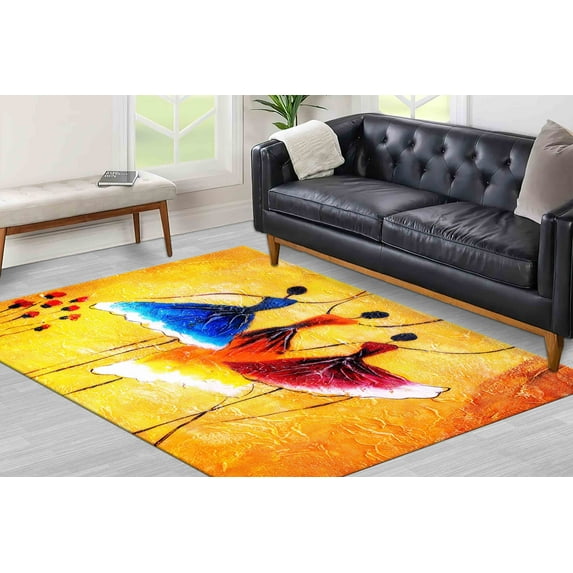 Outdoor Rugs, Red Rugs, Three Ballerinas Painting Rugs, African Woman Rugs, Modern Rugs, Easy To Clean Rugs, 3D Printeds Rugs, Yellow Rugs, 2'x3' - 60x90 cm