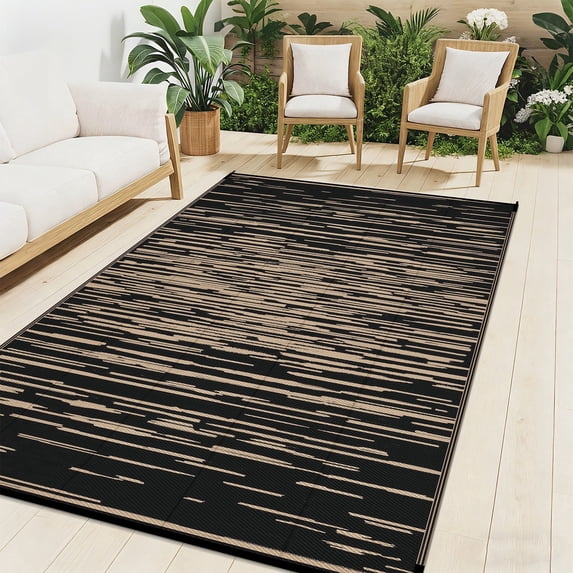 Ileading Outdoor Rugs 6'x9' for Patios Waterproof Patio Rugs Reversible Mats Plastic Straw Rug Large Outside Area Rug Door Mat for RV,Patio,Backyard,Deck,Beach,Trailer,Camping