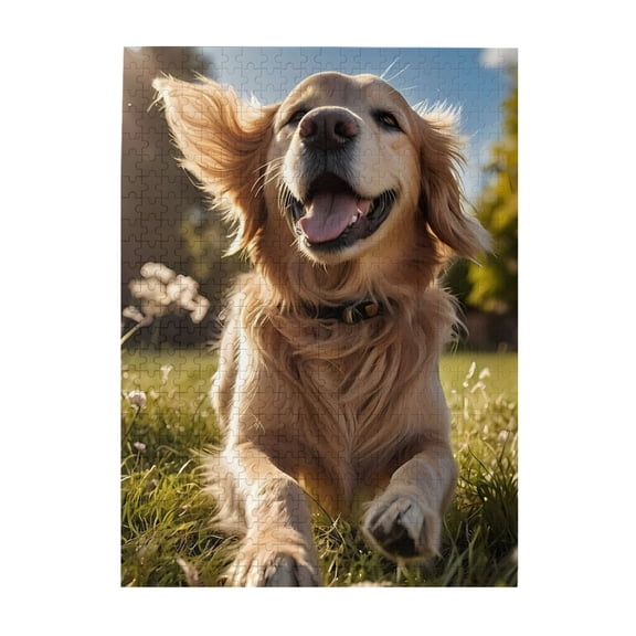 Outdoor Running Sunlight Grass 500-Piece Wooden Jigsaw Puzzle for Adults, Fun & Challenging Family Brain-Teaser, Perfect Home Decor & Gift