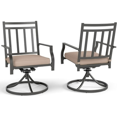 Outdoor S Dining Chairs Set of 2 Metal Furniture with Cushion for Garden, Bistro, Lawn, Backyared, Support 300LBS