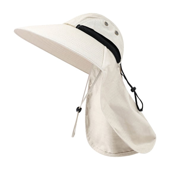 Outdoor Safari Hat with Neck Veil, Wide Brim Sun and Bug Protection Hat for Camping and Fishing, Breathable Mesh Hat for Warm Weather Adventures