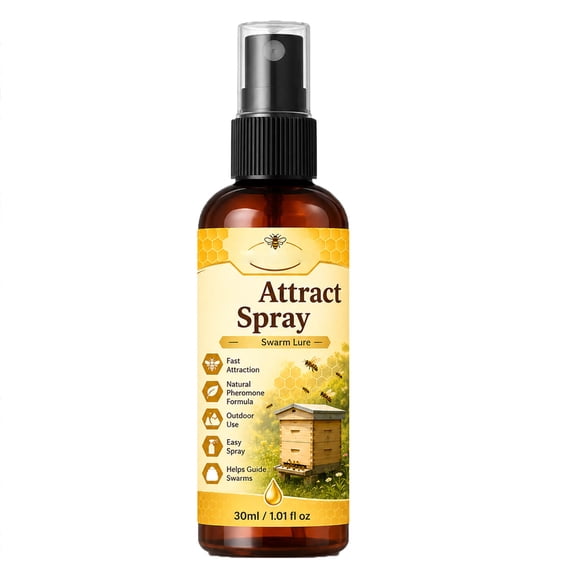 Outdoor Safe Natural Bee Hive Lure Spray, Honey Bee Swarm Attractant, Lightweight Easy Application Formula